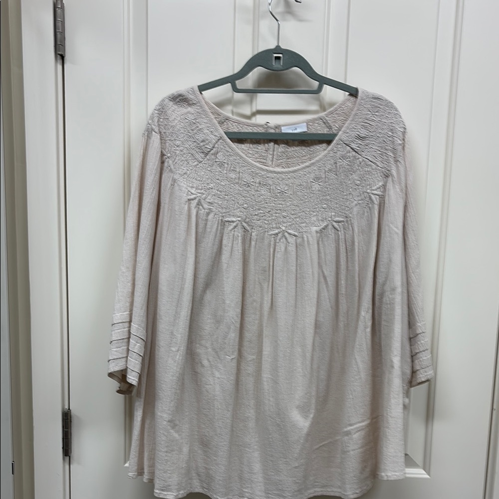 J. Jill Embroidered Cotton Gauze Blouse